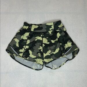 Lululemon Athletica Green Camo Hotty Hot Shorts